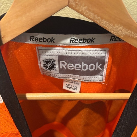 Giroux Orange and White Reebok Hockey Jersey - Picture 7 of 9